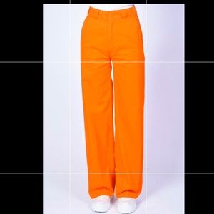 Orange wide leg Dickies pants